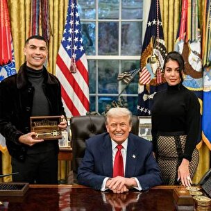 (تصاویر) تشکر کریستیانو رونالدو و جورجینا رودریگز در کاخ سفید از ترامپ + ویدئو