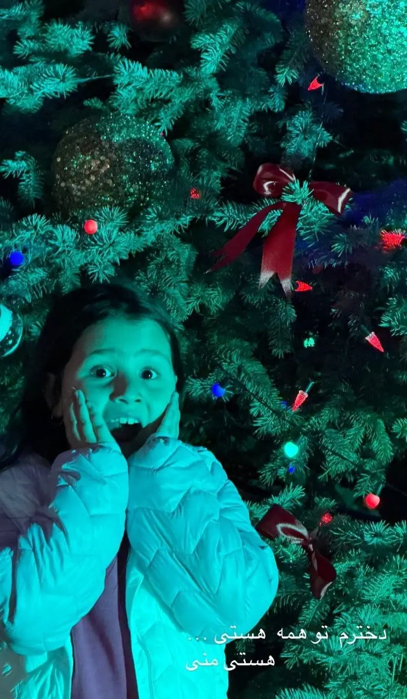 (عکس) پیام احساسی مهران غفوریان به دخترش با تم کریسمس