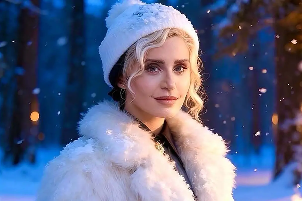 عکس‌های جادویی هوش مصنوعی از «الناز شاکردوست» زیر بارش برف