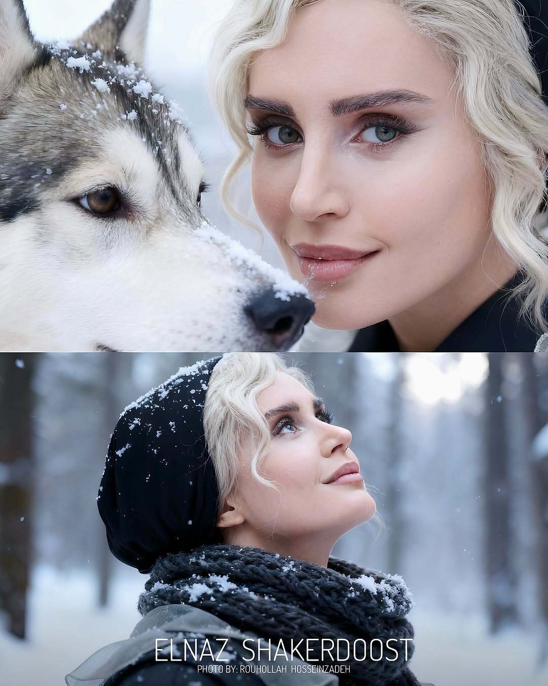 عکس‌های جادویی هوش مصنوعی از «الناز شاکردوست» زیر بارش برف