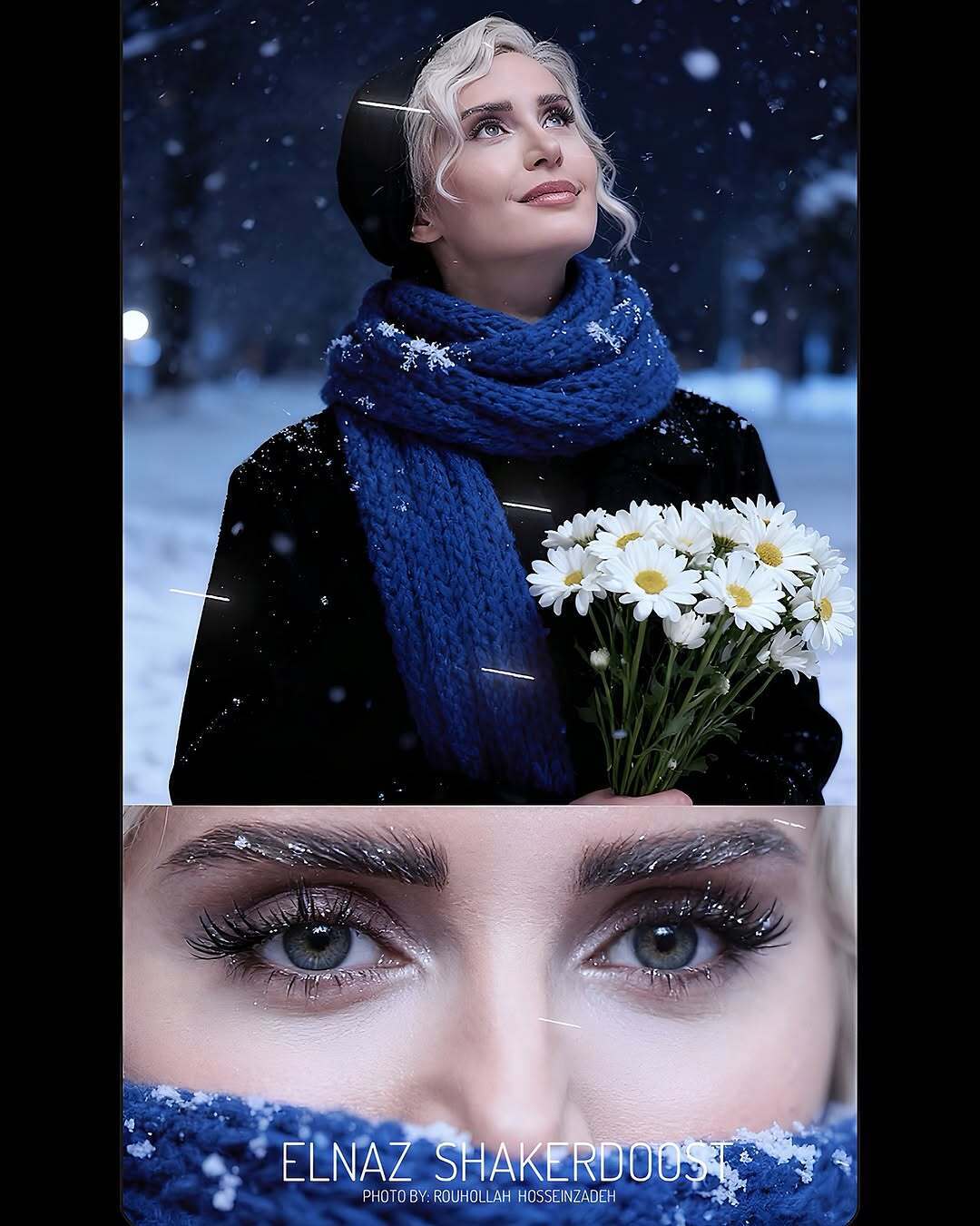 عکس‌های جادویی هوش مصنوعی از «الناز شاکردوست» زیر بارش برف