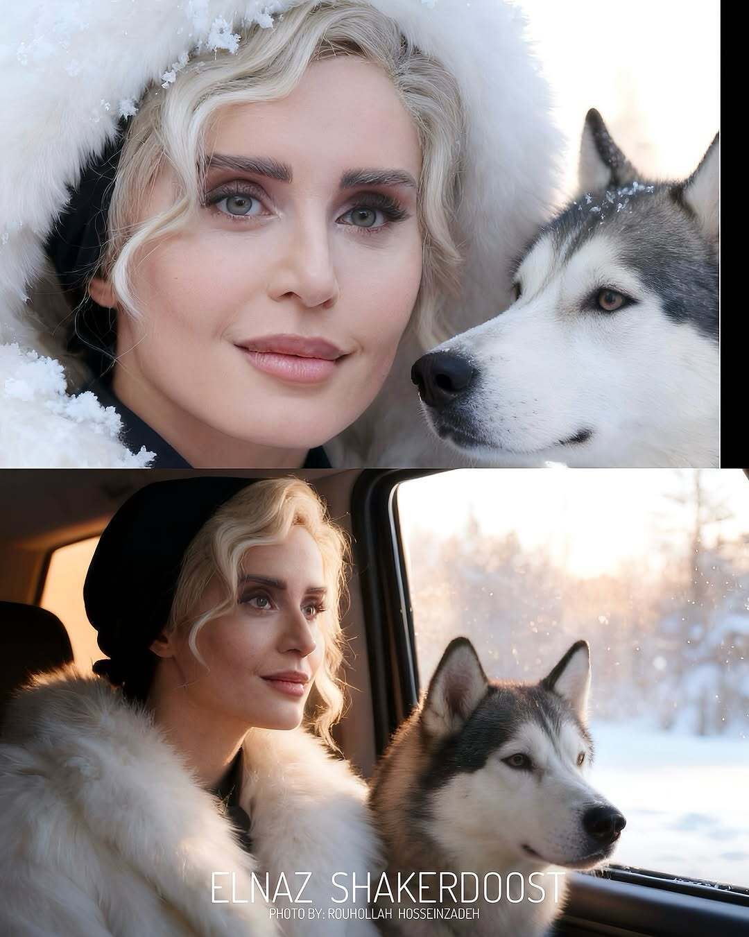 عکس‌های جادویی هوش مصنوعی از «الناز شاکردوست» زیر بارش برف