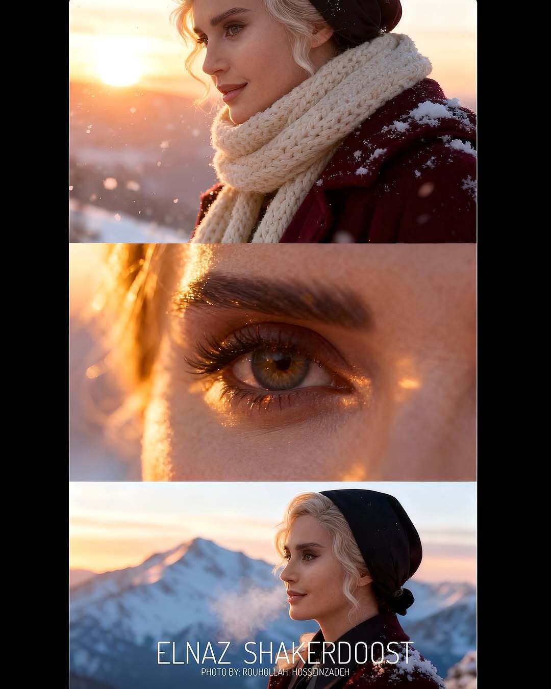 عکس‌های جادویی هوش مصنوعی از «الناز شاکردوست» زیر بارش برف