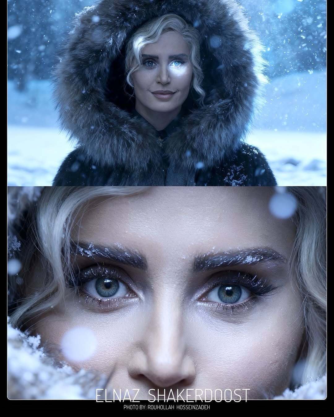 عکس‌های جادویی هوش مصنوعی از «الناز شاکردوست» زیر بارش برف