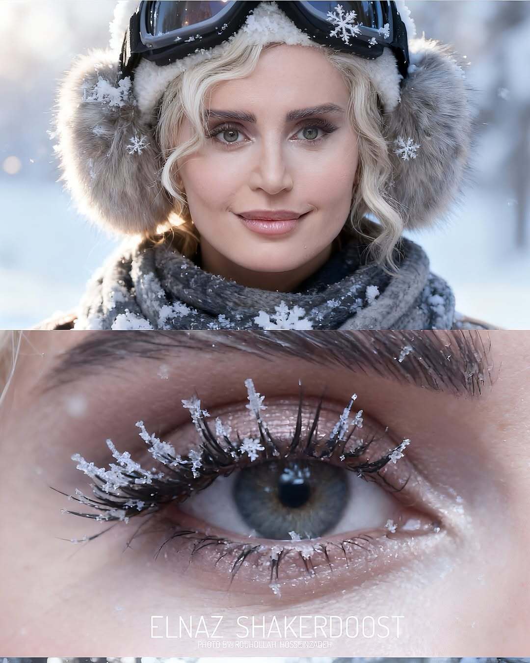 عکس‌های جادویی هوش مصنوعی از «الناز شاکردوست» زیر بارش برف