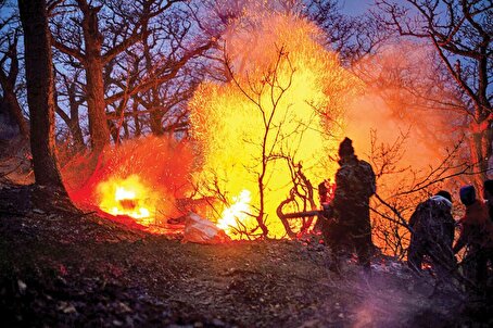 عکس یادگاری یک مسئول درحال خاموش کردن آتش جنگل؛ ژست صادق میکائیلی!