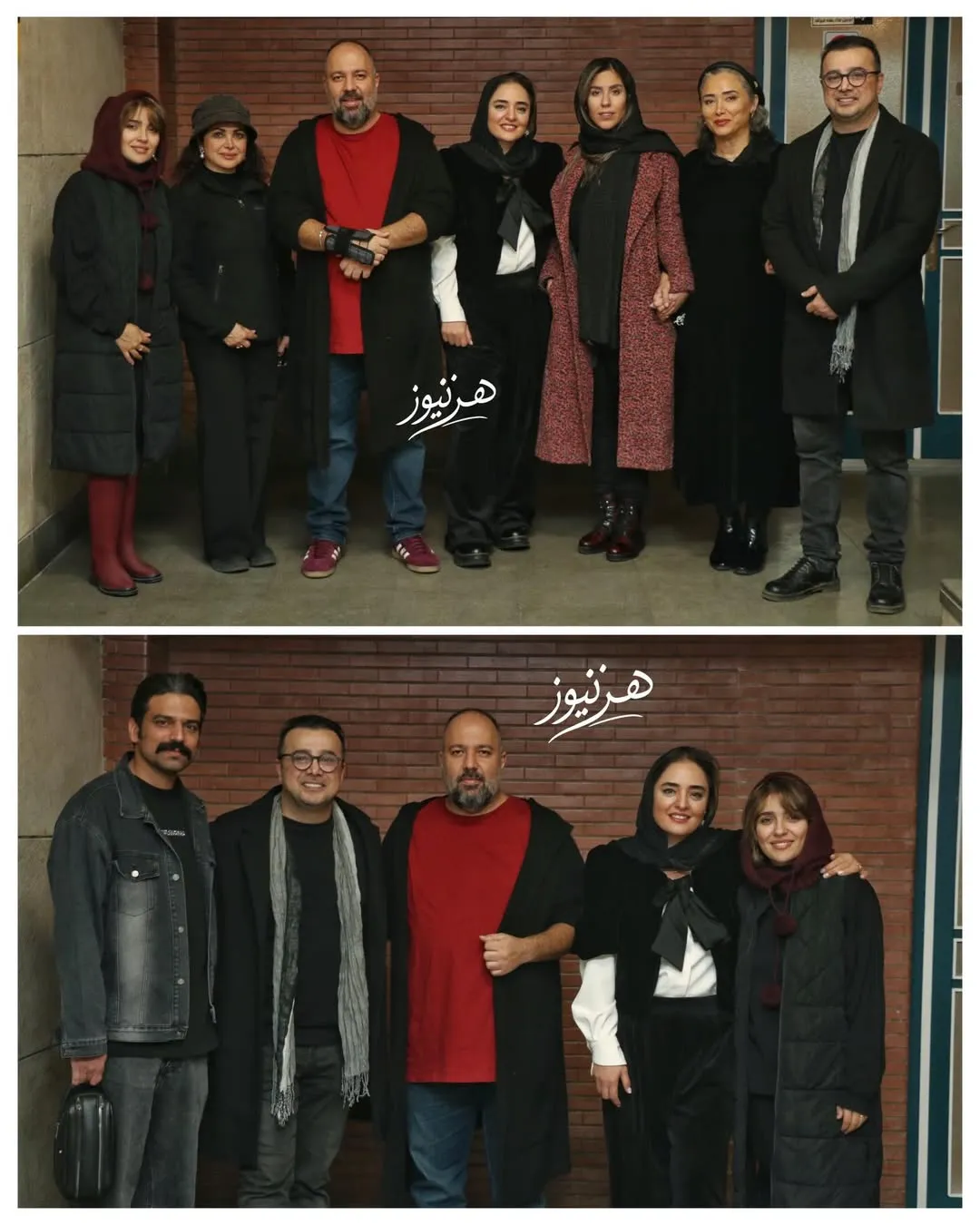 بازیگران در پشت صحنه نمایش باران اسیدی