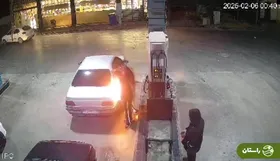 ویدئو | اقدامی عجیب در کرج؛ به آتش کشیدن پمپ بنزین در کرج!