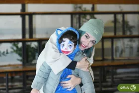 تصاویر جالب از حدیث میرامینی و پسرش با گریم جوکر