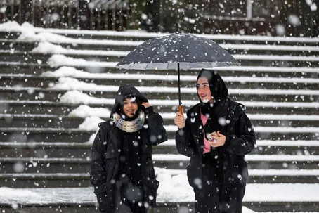 (تصاویر) بارش برف زمستانی در اردبیل
