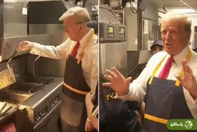 ویدئو | اقدام جالب ترامپ برای تمسخر هریس؛ پای مک دونالد به انتخابات آمریکا باز شد!