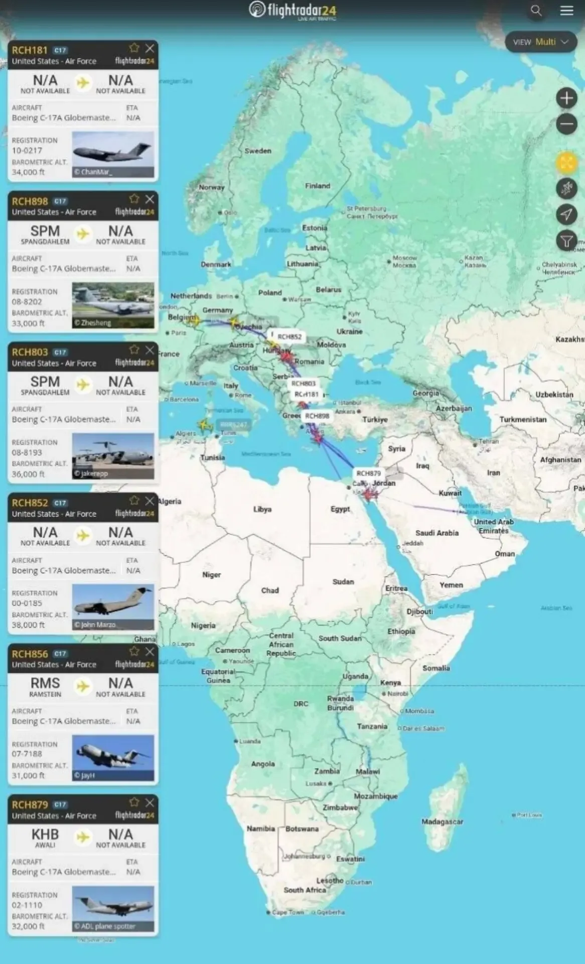 ارسال تجهیزان نظامی و جنگی به خاورمیانه