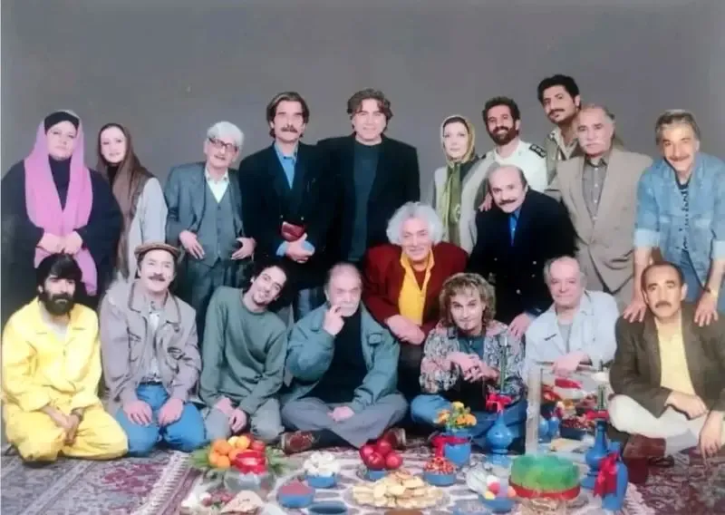 رابعه اسکویی در کنار استاد محمد علی کشاورز، ۲۰ سال پیش