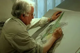 عکس‌های دیده نشده از استاد فرشچیان در سال ۱۳۵۵