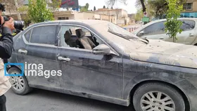 تصاویر | حمله موشکی به خیابانی پرتردد در شیراز
