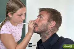 وقتی دختر دیوید بکهام، پدرش را آرایش می‌کند + ویدئو