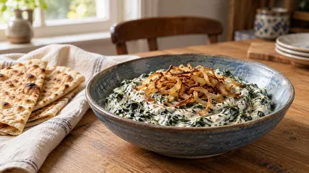 طرز تهیه بورانی اسفناج با پیاز داغ؛ پیش‌غذایی خوش‌طعم و معطر