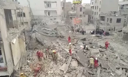 (ویدئو) نابودی یک محله مسکونی در منطقه جوادیه تهران؛ تعداد شهدا بالاست