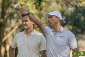 تصاویر | دیدار دوستانه دو اسطوره؛‌ راجرر فدرر و رافائل نادال در زمین گلف