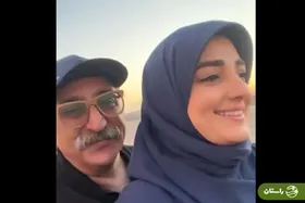 ویدئو | موتورسواری عاشقانه ستاره سادات قطبی و شهرام شکیبا در سواحل دریای خزر