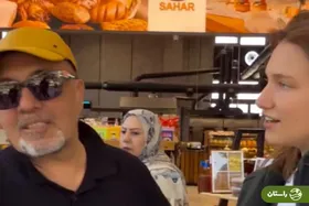 ویدئو | مکالمه بامزه رضا عطاران با دختر آرژانتینی در یک فروشگاه در تهران