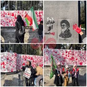 عکسی از بیعت متفاوت با رهبر انقلاب در میدان انقلاب