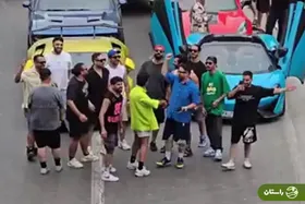 ویدئو | یک مشت جوان سرخوش با ماشین‌های لوکس برای ضبط کلیپ، خیابان را بستند