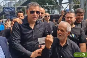 ویدئو | استقبال گرم از علی دایی در مراسم ختم زنده‌یاد داریوش مصطفوی