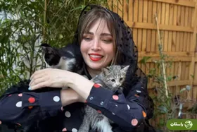 ویدئو | وقتی گربه‌ها از سر و کول بهنوش طباطبایی بالا می‌روند!