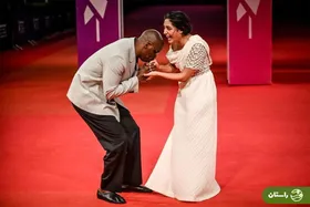 (عکس) گلشیفته فراهانی در اختتامیه جشنواره فیلم دوویل با لباس سفید متفاوت