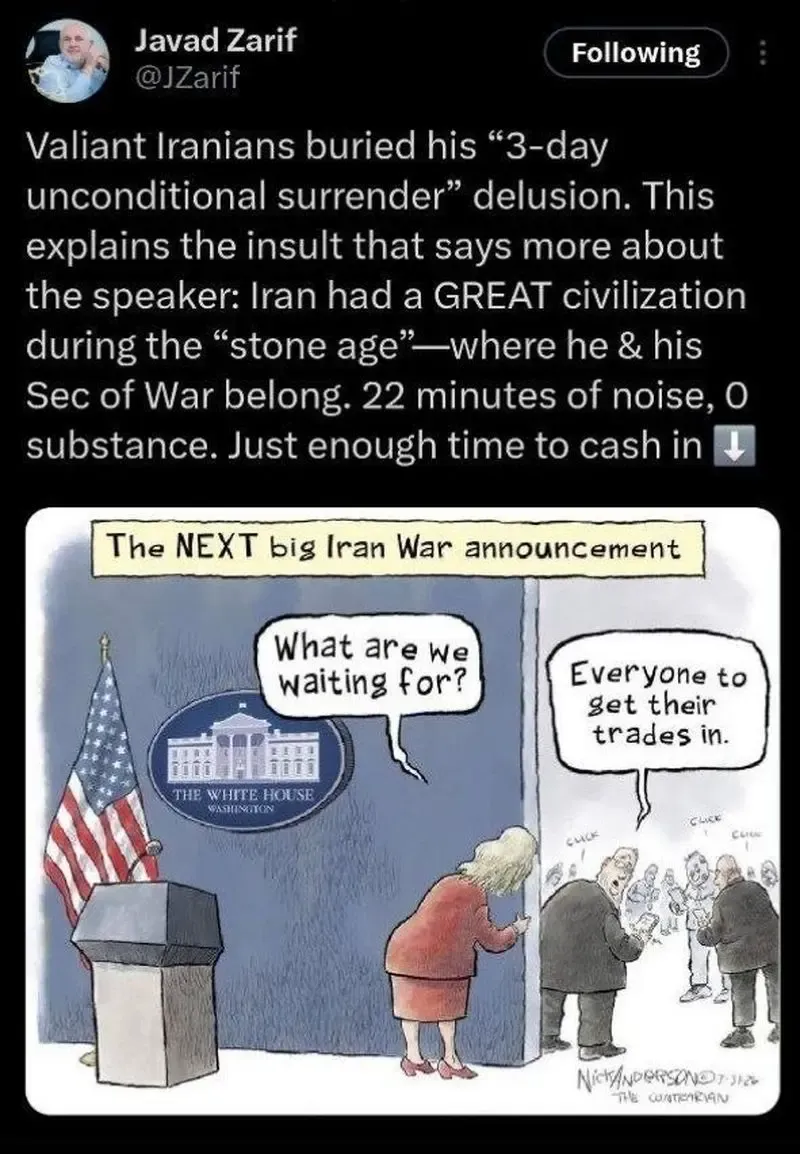 پاسخ کوبنده محمدجواد ظریف به دونالد ترامپ