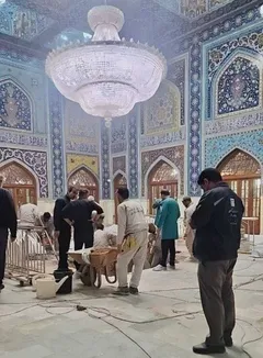 اولین عکس از آرامگاه ابدی رهبر شهید در رواق دارالذکر حرم امام رضا (ع)