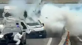 (ویدئو) لحظه عجیب سرقت هالیوودی از ماشین حمل‌ پول در ایتالیا