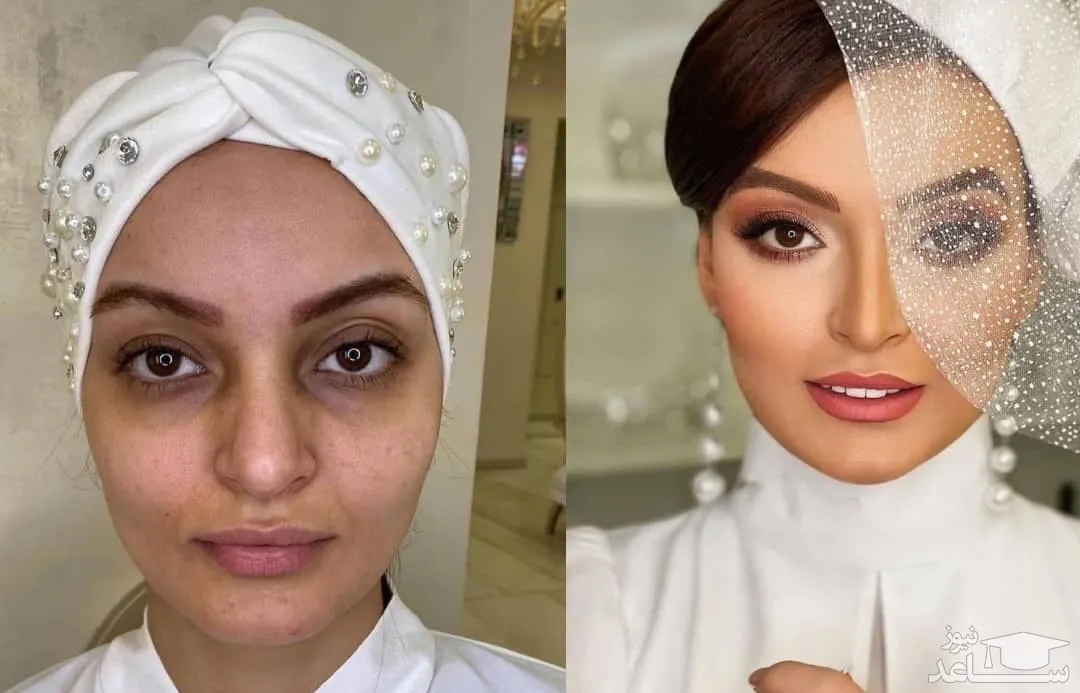 چهره نیلوفر پارسا قبل و پس از آرایش