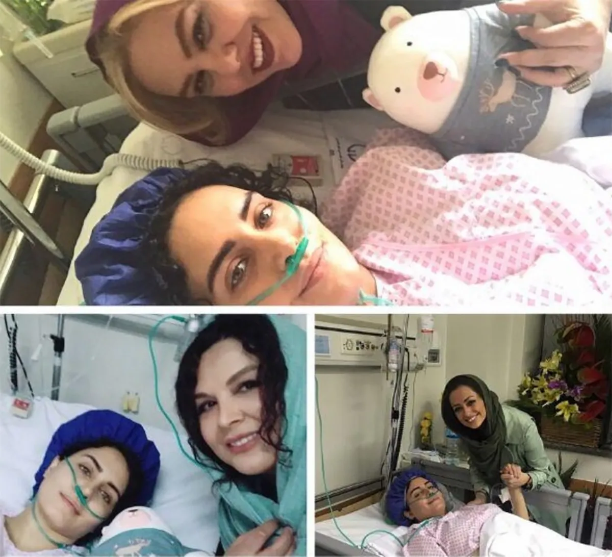 عیادت از الناز شاکردوست روی تخت بیمارستان
