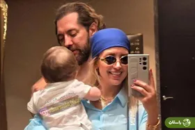 سلفی عاشقانه بهرام رادان و مینا مختاری