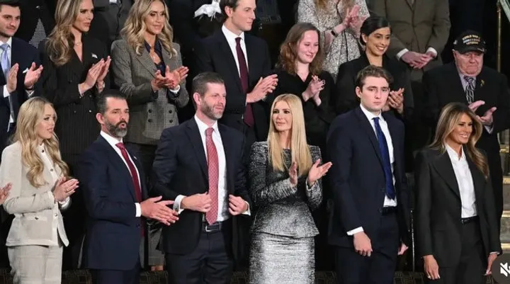 (عکس) ترامپ‌ها در کنگره آمریکا؛ حضور پررنگ بارون و ایوانکا