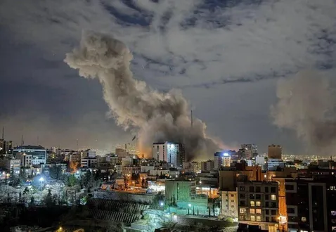 (ویدئو) بیمارستان گاندی تهران پس از حمله هوایی شب گذشته