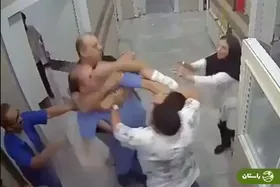 (ویدئو) حمله دسته جمعی همراهان بیمار به پزشک در شهریار