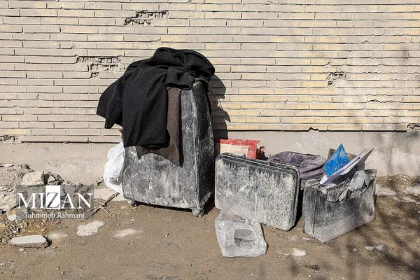 آثار حمله هوایی به خیابان ملک الشعرای بهار