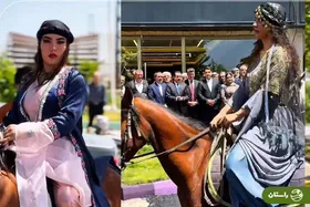 نمایش عجیب استاندار کردستان؛ اسب سواری زنان در استقبال از هیات خارجی جنجال به پا کرد + ویدئو