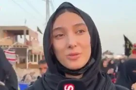 ویدئو | حضور مبینا نعمت‌زاده در راهپیمایی اربعین: آمدم در راه کربلا برای مسابقات بعدی‌ام دعا کنم