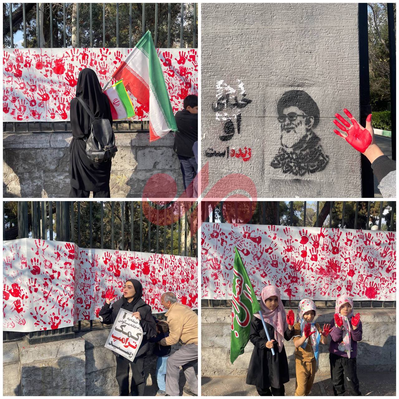 عکسی از بیعت متفاوت با رهبر انقلاب در میدان انقلاب