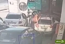ویدئو | اشتباه عجیب یک راننده باعث آتش گرفتن راننده زن و پمپ بنزین در بابل شد