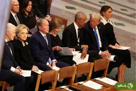 حواشی جنجالی از مراسم یادبود جیمی کارتر؛ گفت‌و‌گوی خبرساز ترامپ و اوباما و برخورد سرد ترامپ با بوش + ویدئو