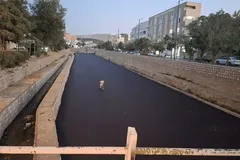 آسفالت‌کشی عجیب بستر رودخانه الیگودرز متوقف شد