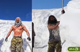 ویدئو | قدرتنمایی مرد برفی افغانستان با شمشیر ذوالفقار!