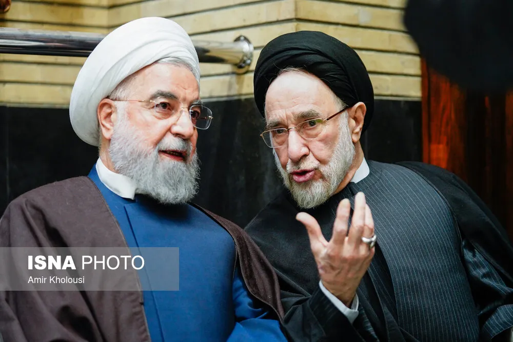 حضور حسن روحانی و محمد جواد ظریف در مراسم ختم مادر محمد شریعتمداری