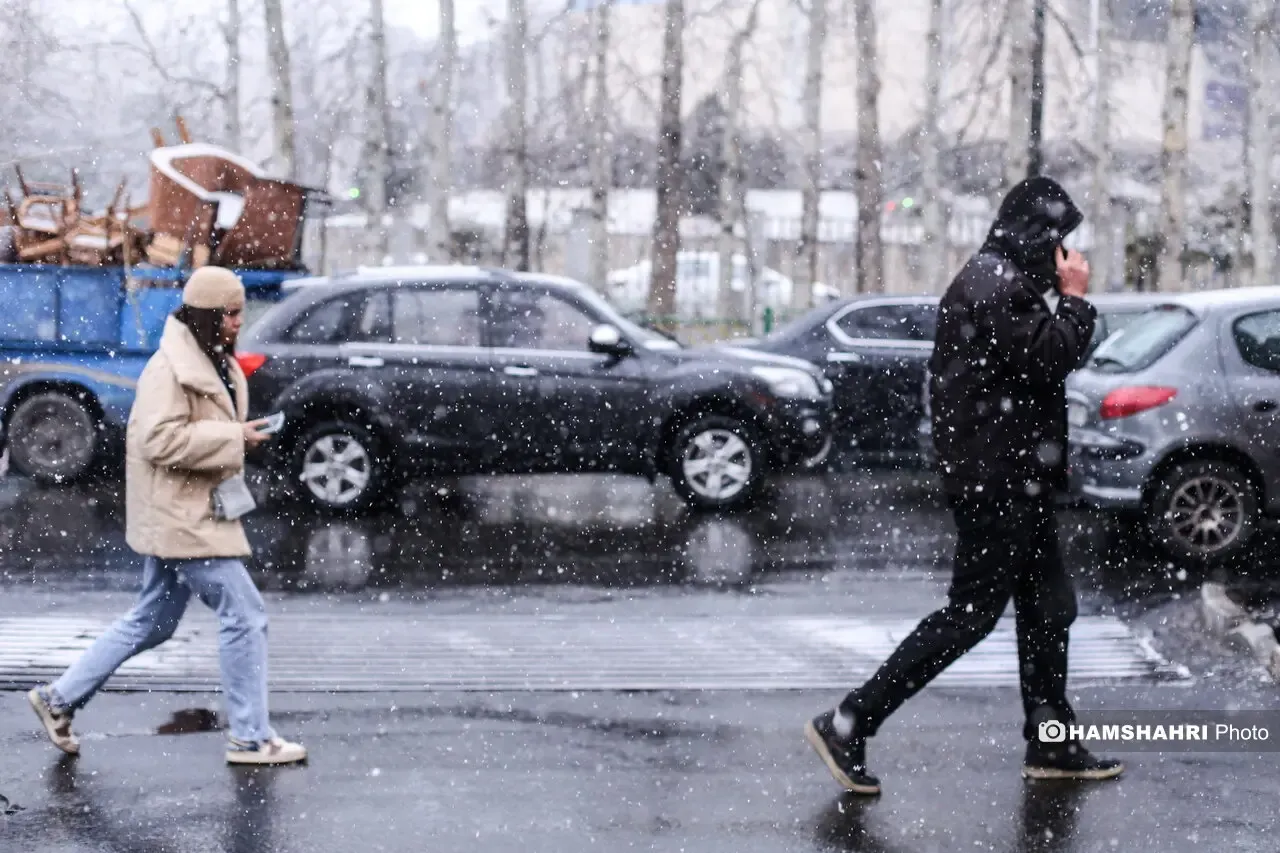 بارش برف در شمال تهران بارش برف در شمال تهران