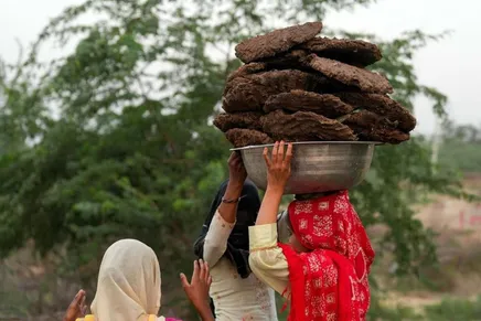 تصاویر | بسته شدن تنگه هرمز و روی آوردن هندی‌ها به سوزاندن فضولات گاو و گوسفند